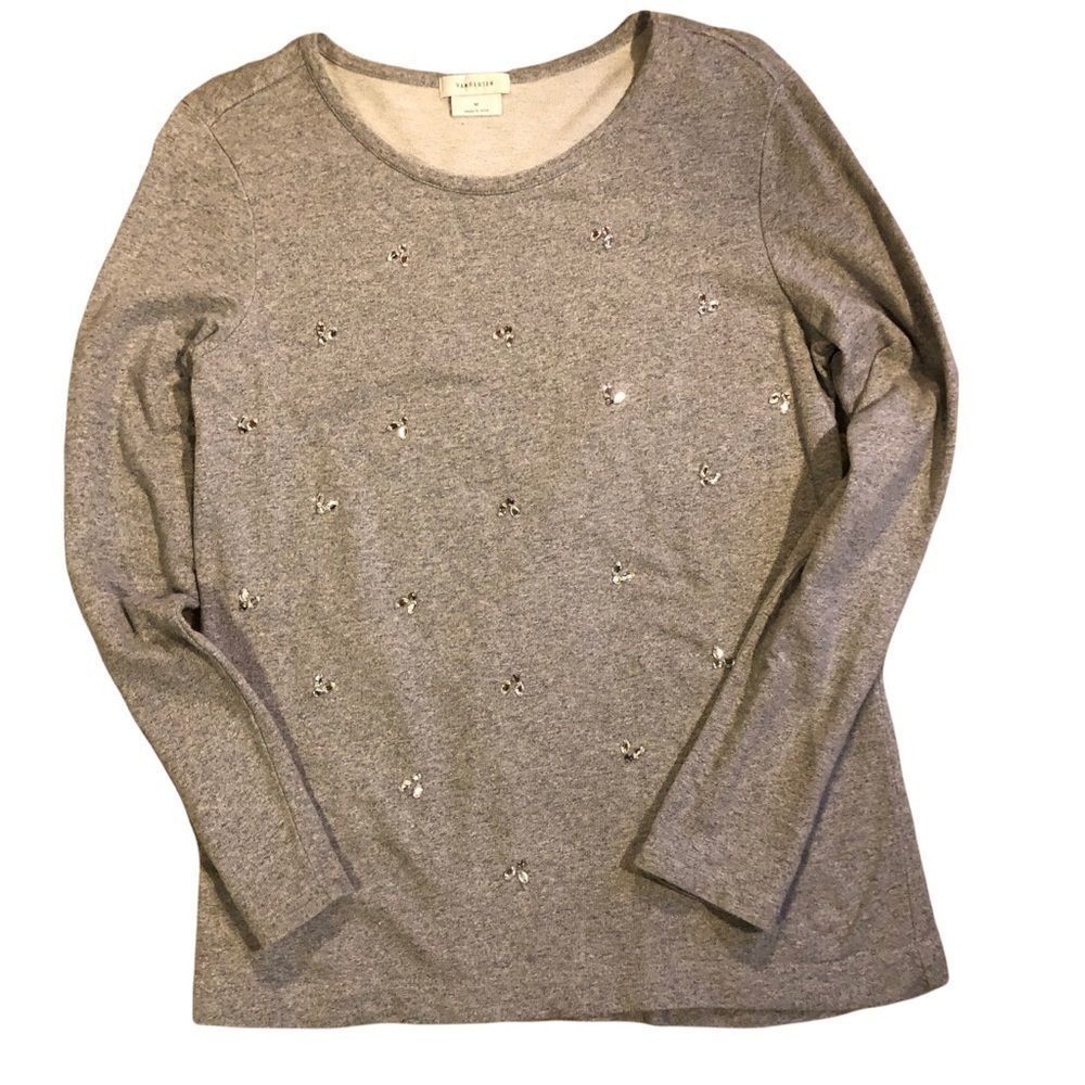 Cute  comfy VanHeusen  medium grey jeweled sweatshirt